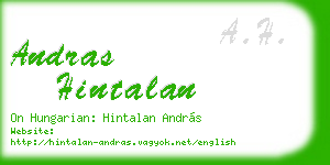 andras hintalan business card